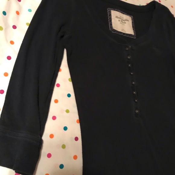 Navy blue 3/4 sleeve top from Abercrombie & Fitch - Picture 6 of 8